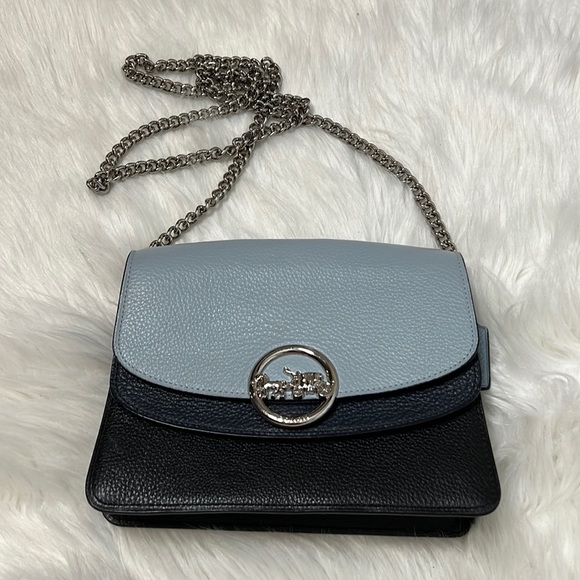 Coach Handbags - Coach blue leather shoulder or crossbody chain strap purse